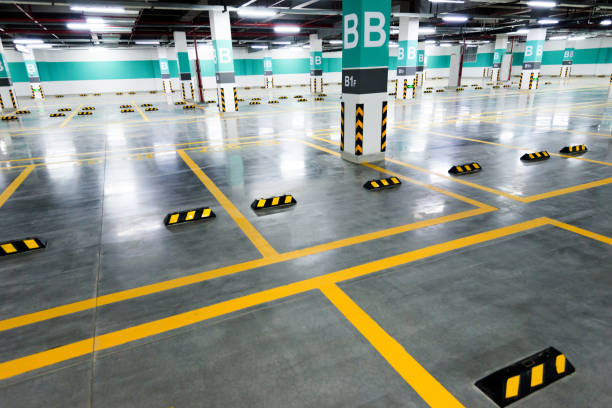 istock Empty parking garage in hospital 1093842522