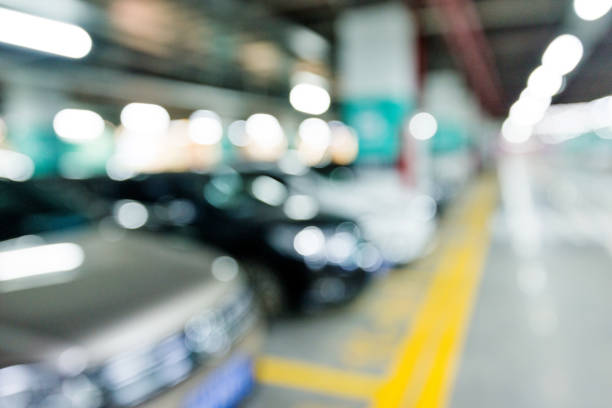 istock Abstract blur of parking garage 1093844650