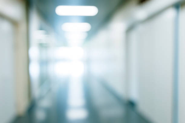 istock Defocused empty corridor in a hospital 1093846392