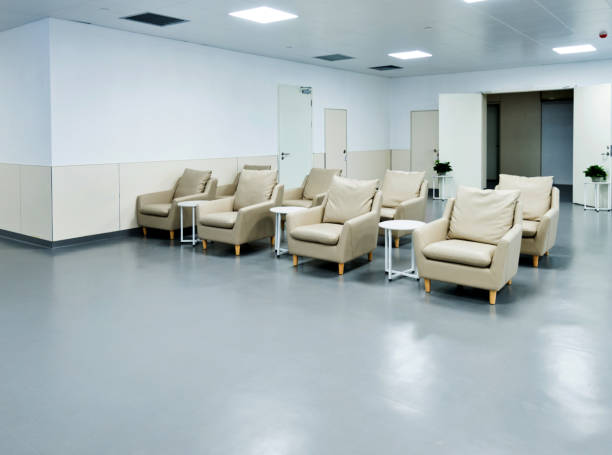 istock Armchairs in hospital rest area 1093846762