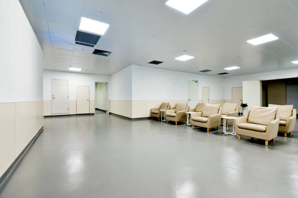 istock Armchairs in hospital rest area 1093846766