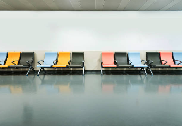 istock Colorful seats in hospital corridor 1093846792