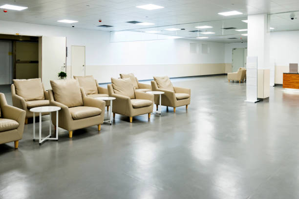 istock Armchairs in hospital rest area 1093846868