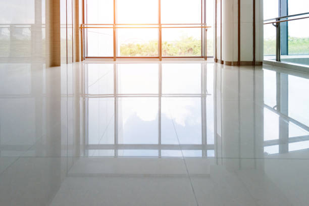 istock Empty corridor with glass window in hospital 1093848588