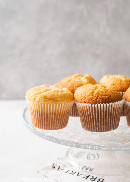 istock Homemade tasty miffins on white background 1093849102