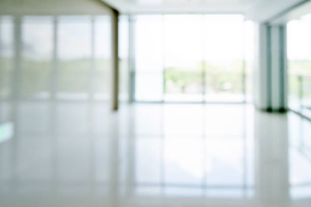 istock Empty corridor with glass window in hospital 1093851110
