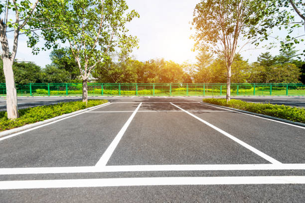 istock Empty parking lot in city street 1093853444