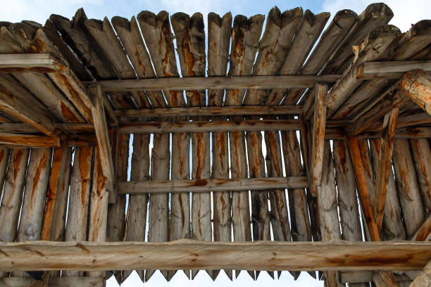 istock old wooden roof in a remote russian village 1093855708