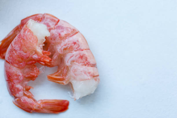 row tiger shrimp stock photo