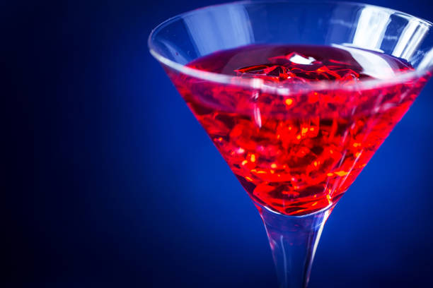 red cocktail for Valentines day stock photo