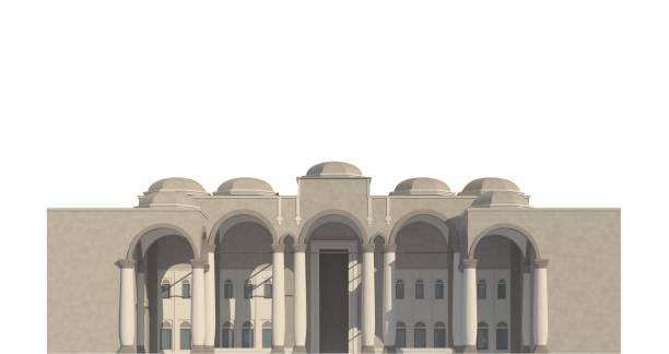 istock Original design Middle East building isolated on white background 3d illustration 1093864632