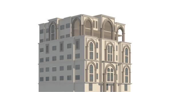 istock Original design Middle East building isolated on white background 3d illustration 1093864744