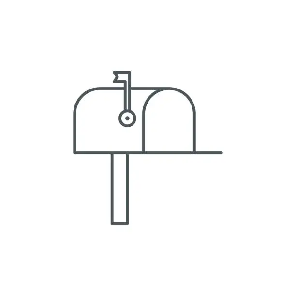 Vector illustration of Mailbox Line Icon
