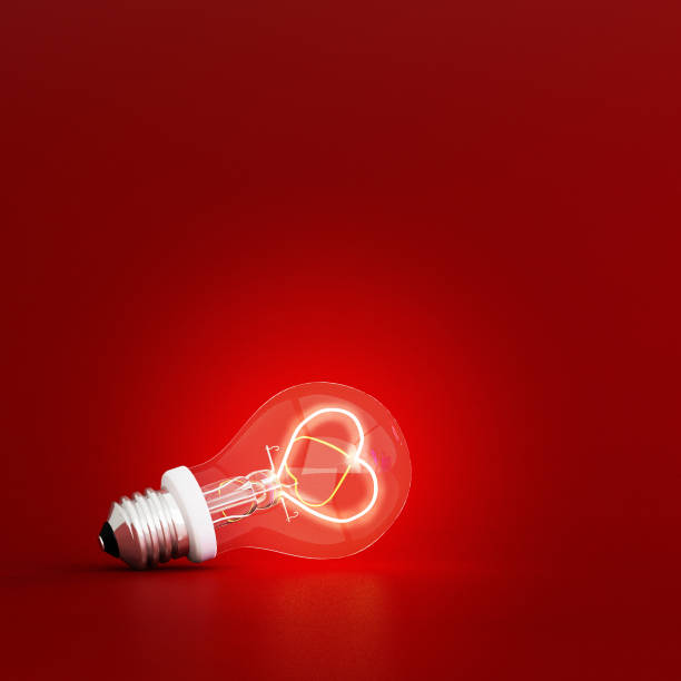 bulb of love for valentine's day,3d rendering,3d illustration