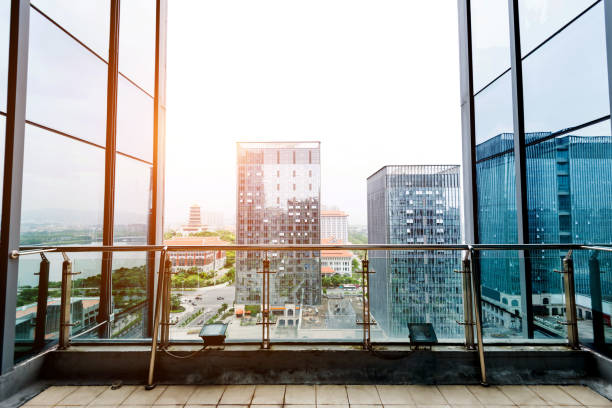 istock Skyscrapers are reflected on glass walls 1093867220