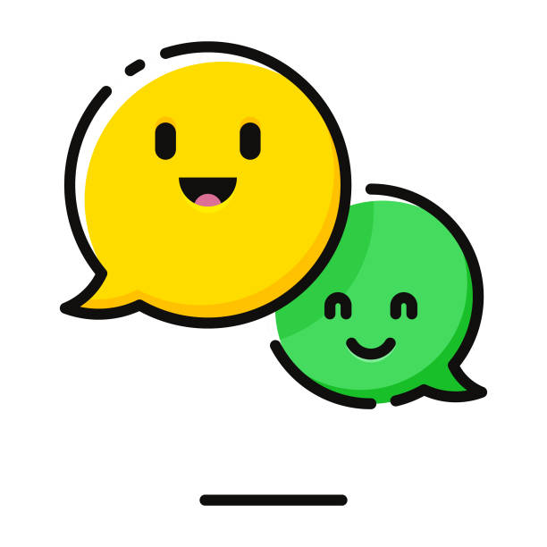 sprechblasen emoticons - animated emojis stock-grafiken, -clipart, -cartoons und -symbole
