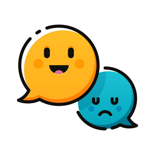 Speech bubbles emoticons Vector illustration of a set of speech bubbles emoticons lying friends quotes stock illustrations