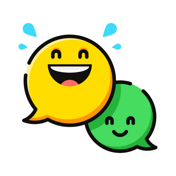 Speech bubbles emoticons Vector illustration of a set of speech bubbles emoticons lying friends quotes stock illustrations
