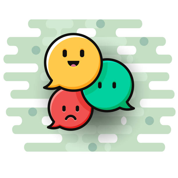 Speech bubbles emoticons Vector illustration of a set of speech bubbles emoticons lying friends quotes stock illustrations