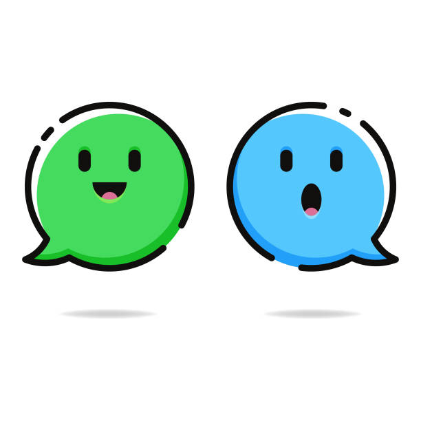 Speech bubbles emoticons Vector illustration of a set of speech bubbles emoticons lying friends quotes stock illustrations
