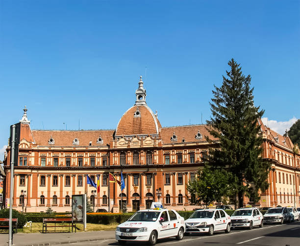 Brasov, Romania - 2013: Prefectura Brasov is a historic monument, built in 1902. It was built with the purpose of the Palace of Justice
