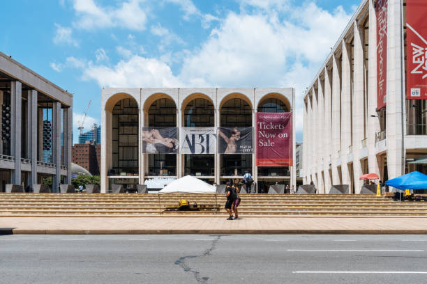 New York City, USA - June 26, 2018: Lincoln Center in Manhattan against sky in summer