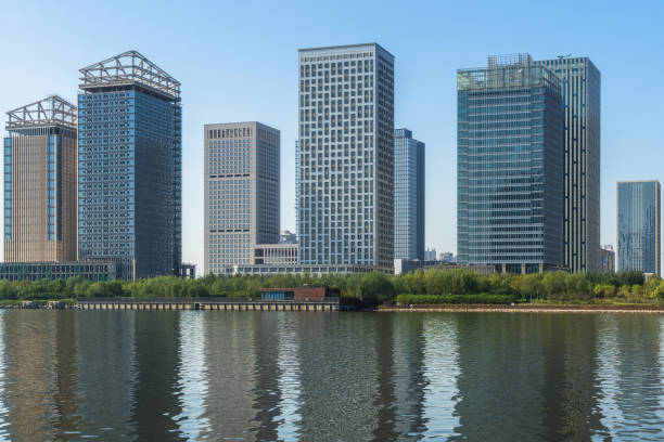 istock Modern buildings near water at daytime 1093882618