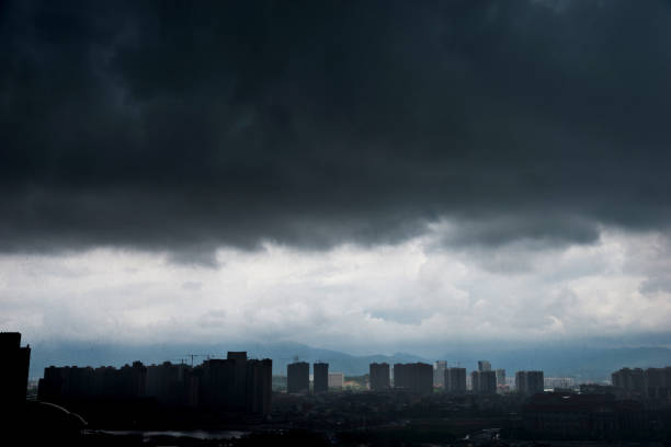 istock Dark storm over the city 1093883076