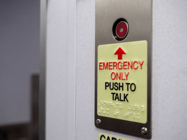 istock Red button with emergency only push to talk text with braille 1093885064