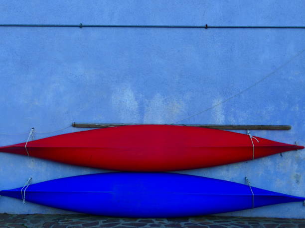 Colored canoes, Burano, Italy