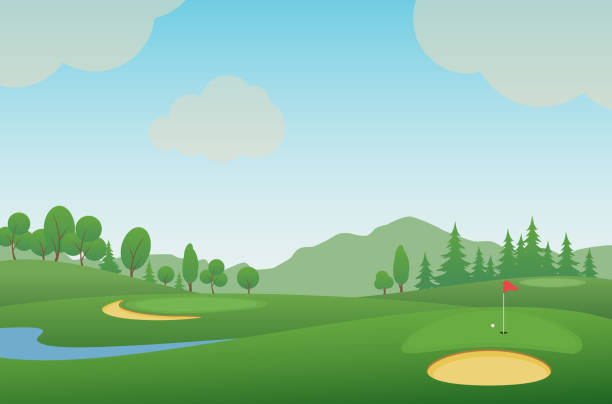 ilustraciones, imágenes clip art, dibujos animados e iconos de stock de golf 14 - golf abstract ball sport