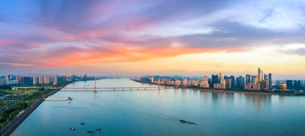 istock Panoramic city skyline and qiantang river in hangzhou 1093890302