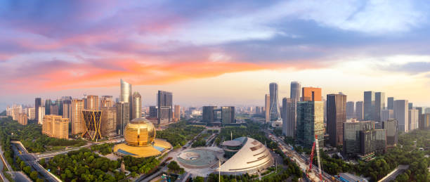 istock Panoramic city skyline in hangzhou,china 1093890332