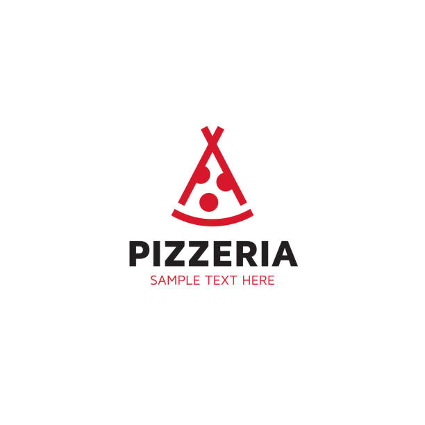 Indian Pizza Logo Design Template Indian Pizza logo design template. Vector pizzeria logotype illustration. Graphic slice of pizza and wigwam sign. Modern and minimalistic italian fast food label, emblem, badge isolated on background pics for pizza pizza logo stock illustrations