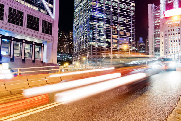 istock Night Traffic in Hong Kong 1093893788