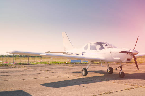 istock Light single-engine aircraft at the airport 1093898474