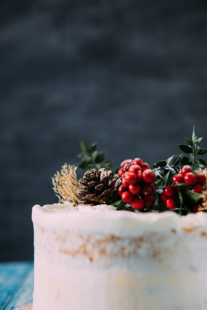 istock Christmas Cake on rustic wooden table 1093900248