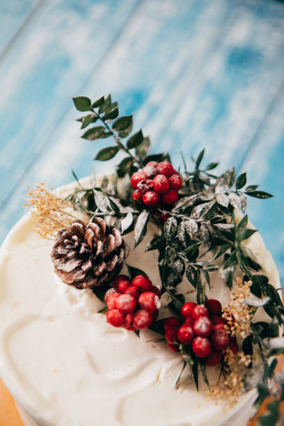istock Christmas Cake on rustic wooden table 1093900838