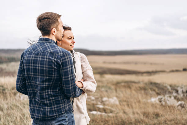 istock Romantic pretty couple outdoor  enjoy spending time together. 1093900848