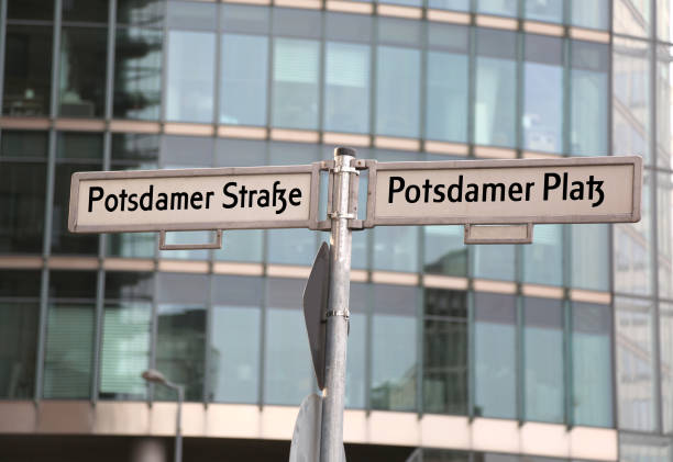 road name with text Potsdamer Strasse and Platz that means PotsD
