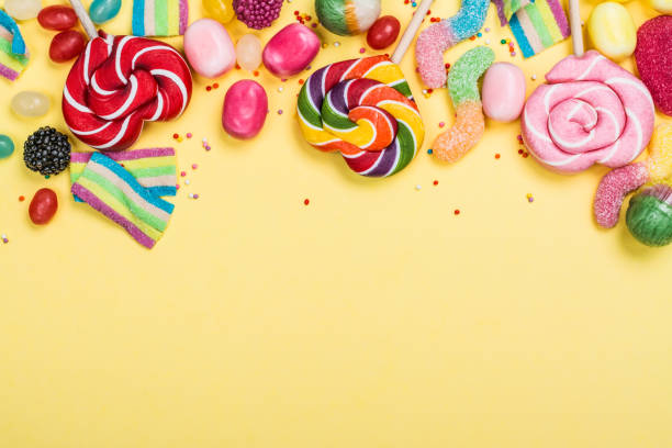istock Candies, lollipops, jelly worms 1093907612