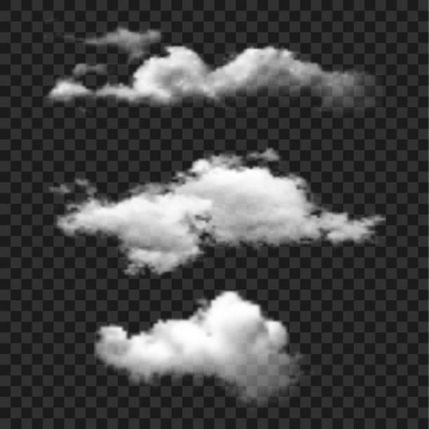 ilustrações de stock, clip art, desenhos animados e ícones de cloud set vector icon - clouds