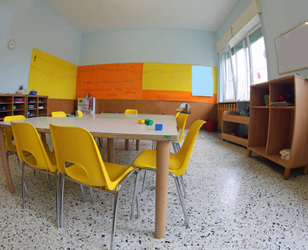 istock classroom of a kindergarten with yellow chairs 1093912168