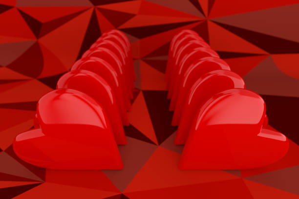 istock two rows of red hearts on a low poly red background 1093913386