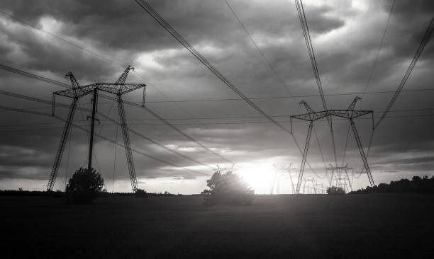 istock high-voltage  power lines at storm clouds. electricity distribution station. high voltage electric transmission tower. 1093914836