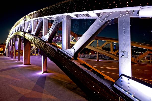 istock Bridge acros river Ostravice in Ostrava in the evening 1093917010