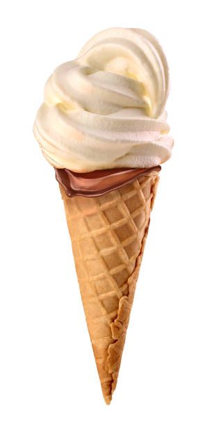 lody waniliowe - ice cream cone ice cream vanilla ice cream isolated zdjęcia i obrazy z banku zdjęć
