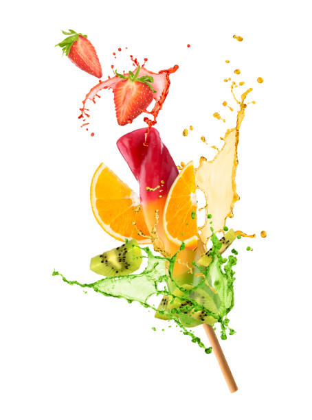 frozen juice with fruit and juice splash