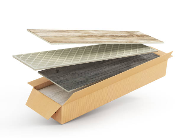 istock Package of tile isolation on a white. 3d illustration 1093917526