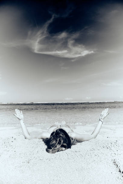 istock Slim woman enjoying on a sandy tropical beach. 1093918130